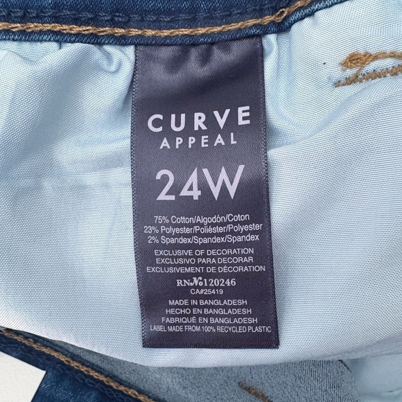 Curve Appeal NWT plus size 24W Lillian denim capri 21” inseam jean - Picture 7 of 11